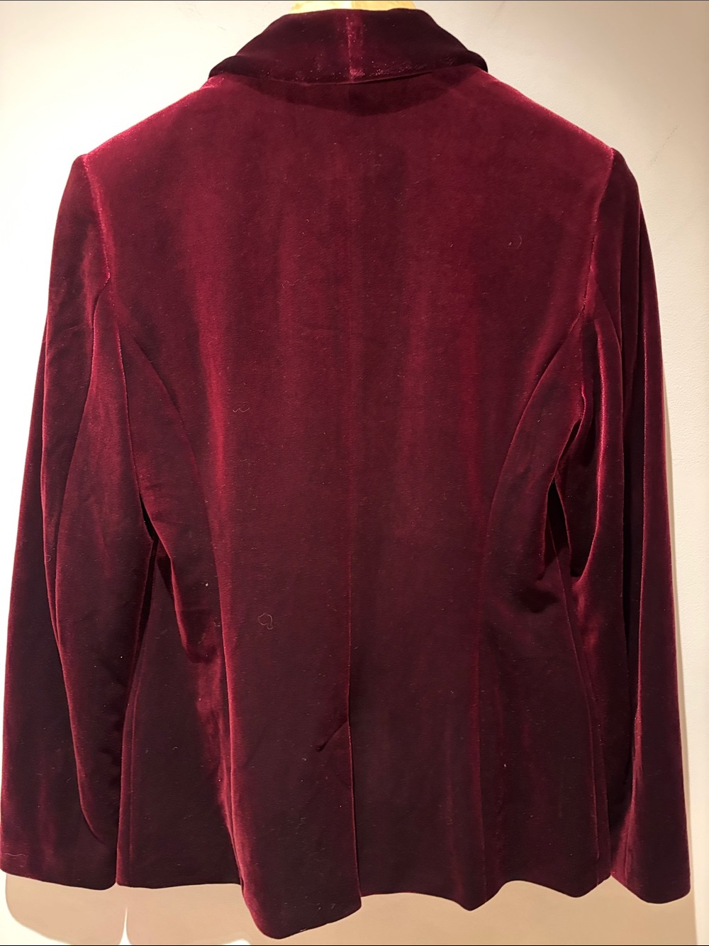 INC International Concepts Velvet Shawl Collar Blazer in Burgundy - Picture 7 of 7